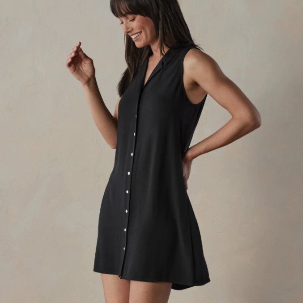 Normal Brand Women's Aria Crepe Lapel Dress Black Small